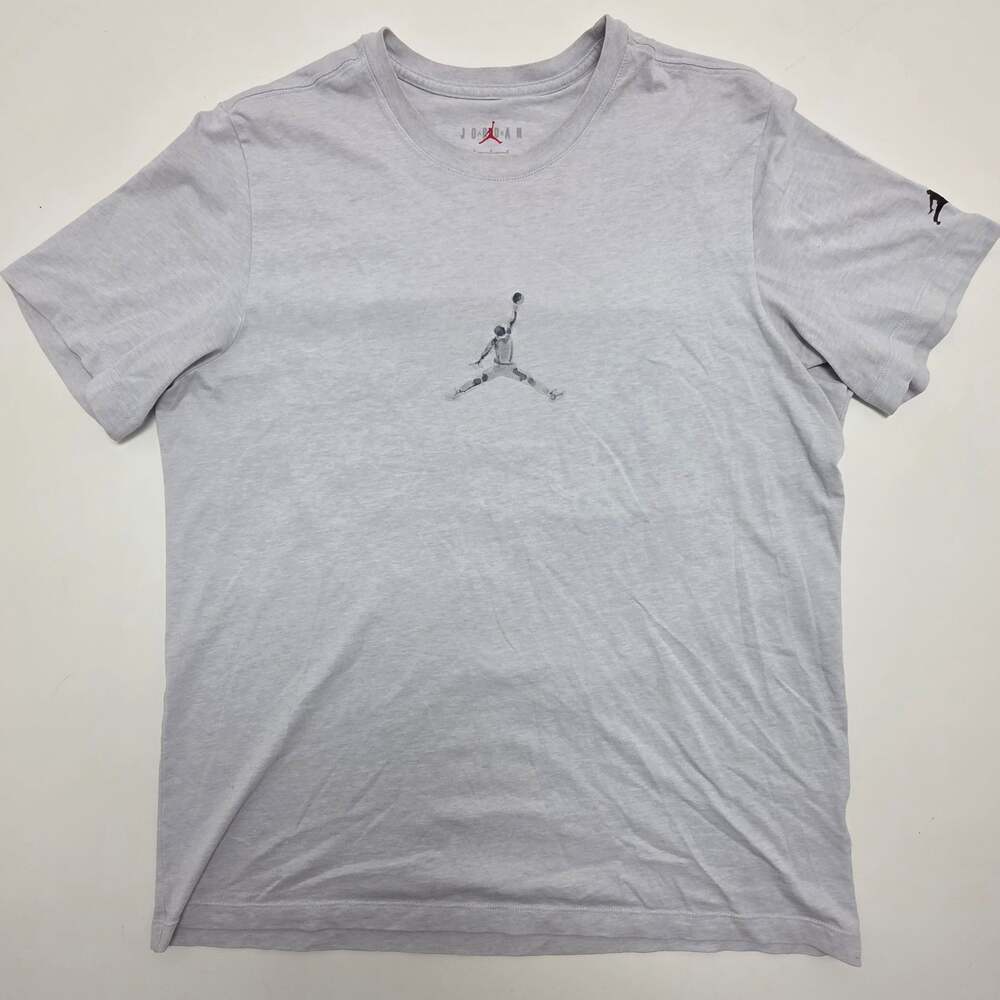 Jordan Brand Artistic Jumpman & 23 Jersey Graphic T-Shirt Grey Large